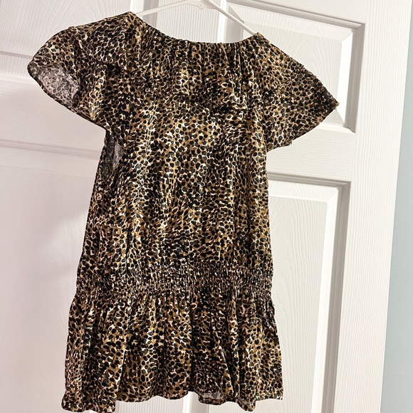 Leopard Print Waist-Defined Ruffle-Trim Top - Picture 5 of 8